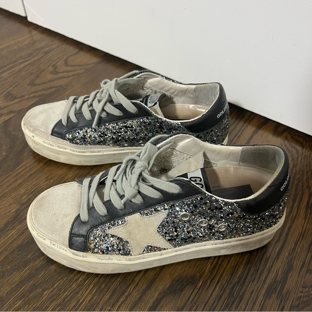 Sequin golden goose platform sneakers
